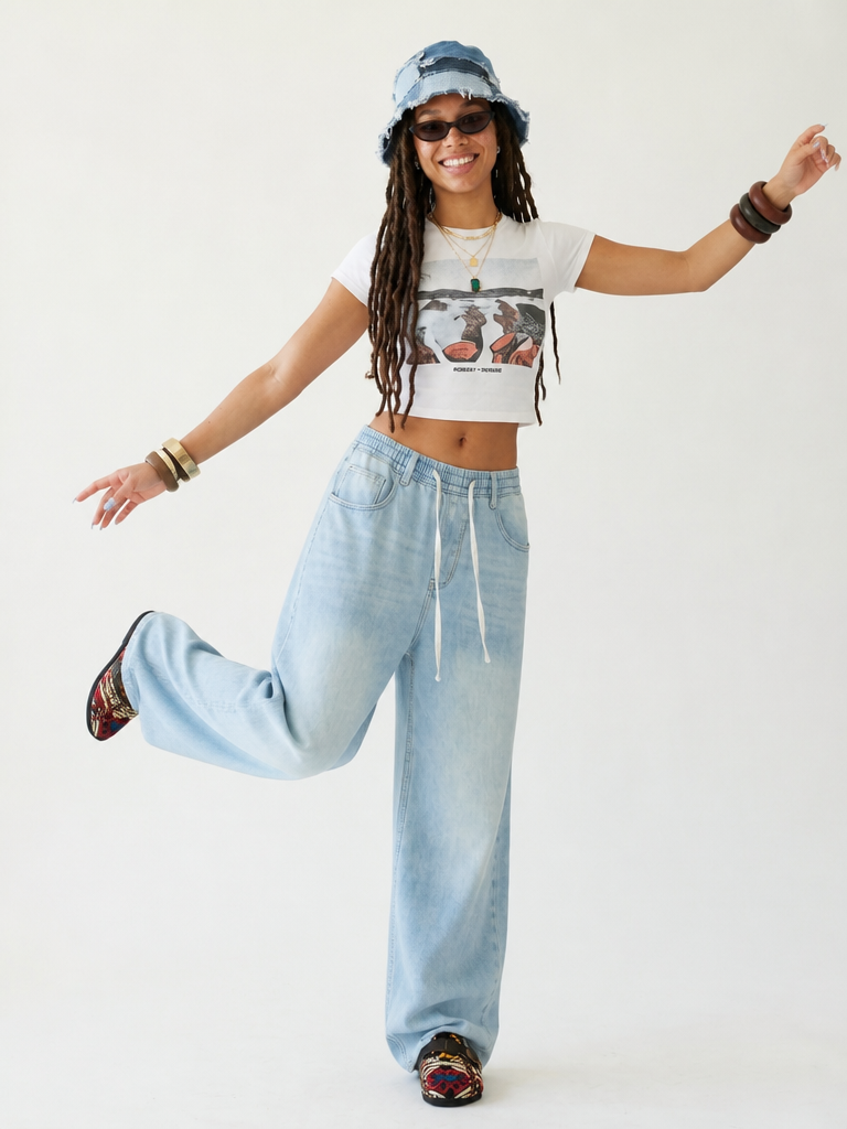 Confident Patchwork Wide Leg Pants-4